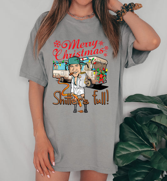Comfort Colors or Bella Funny Uncle Eddie Merry Christmas Shitter's-Full Shirt / Christmas T-Shirt Bleached/ Christmas Vacation