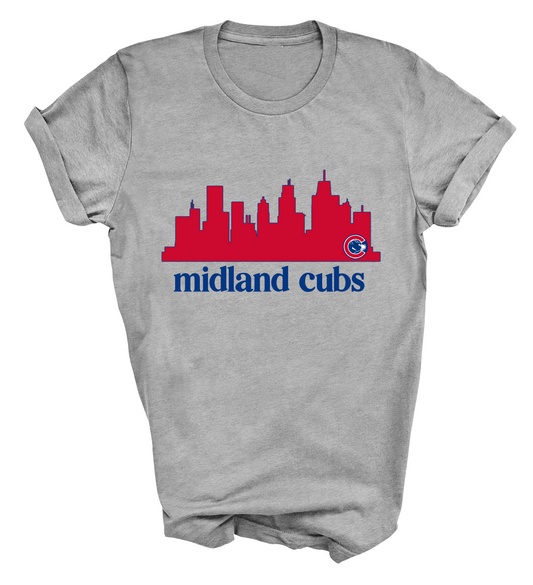 Midland Cubs Soft Style Tee/ Front and Back Printing - Skyline