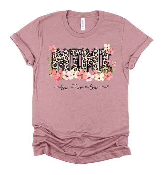 Bella Soft Style Mimi with Names Tee / Mother's Day Tee / Mimi T-Shirt