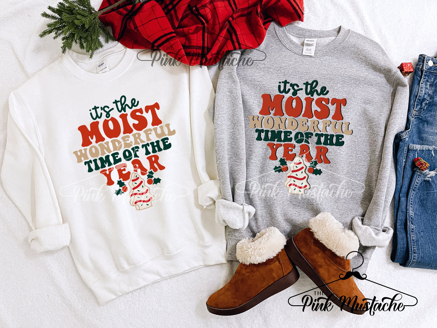 It's The Moist Wonderful Time Of The Year Funny Yummy Christmas Trees Sweatshirt/ Super Cute Unisex Sized Sweatshirt/ Youth and Adult Options