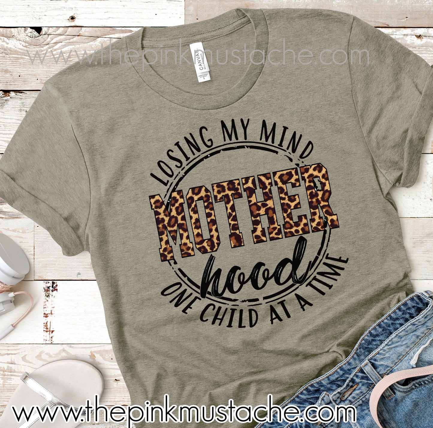 Motherhood, Losing My Mind One Child At A Time - Funny Mom Shirt - Layering Graphic T-Shirt
