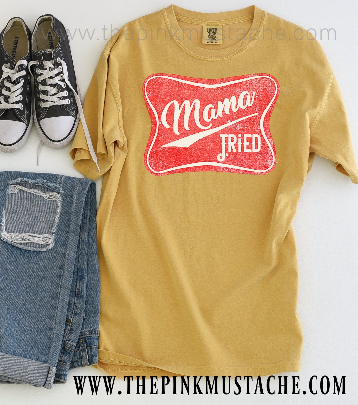 Comfort Colors Mustard Mama Tried T-Shirt / Comfort Colors Mustard Tee / Funny Country Music Tee/ Southern Tee