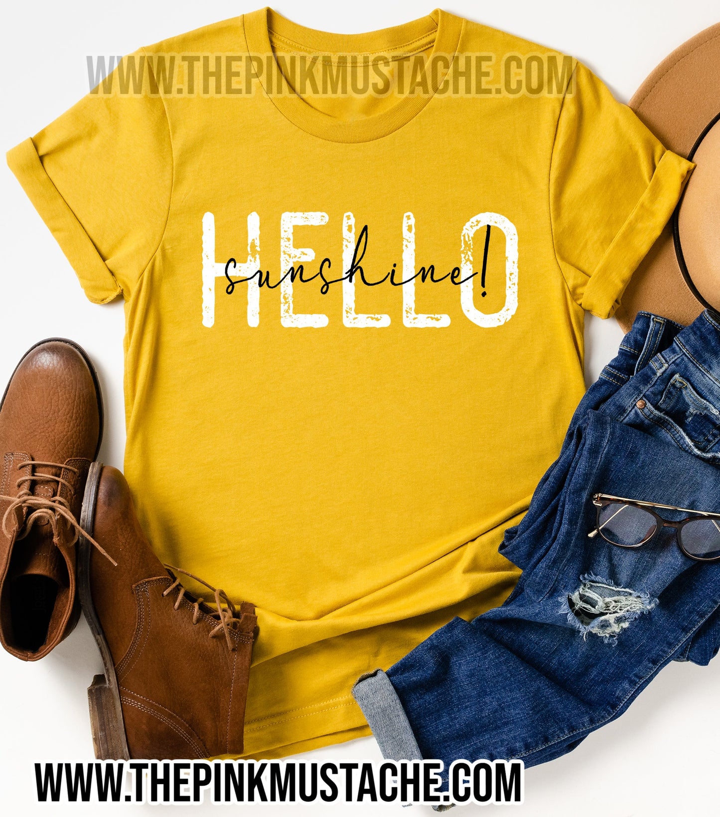 Hello Sunshine - Bella Tee - Fun Bright Retro Shirt