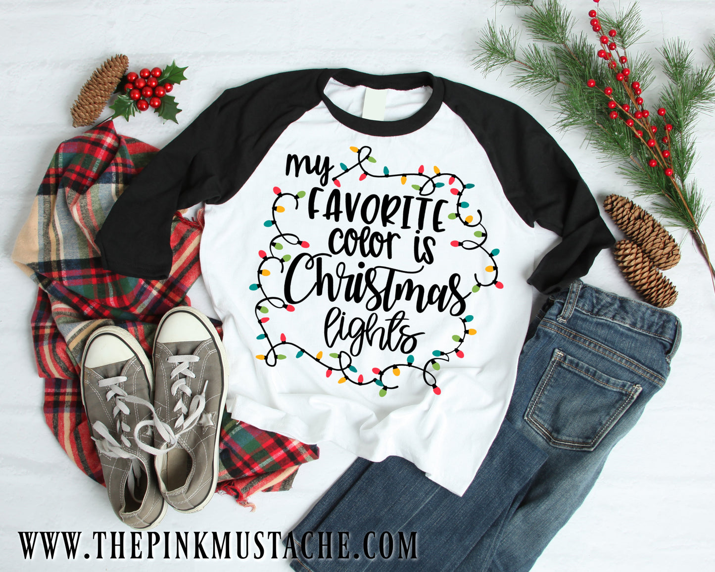 My Favorite Color is Christmas Lights Shirt / Youth and Adult sizing