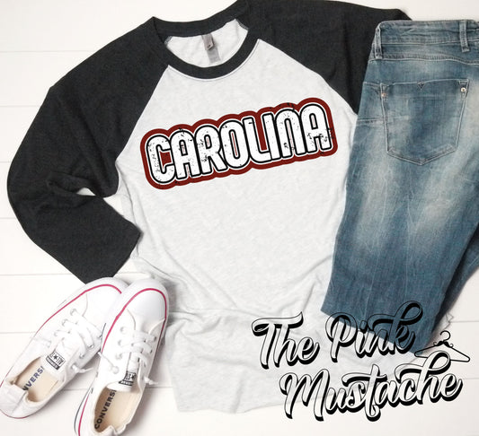 Toddler, Youth, and Adult Sized Carolina Raglan