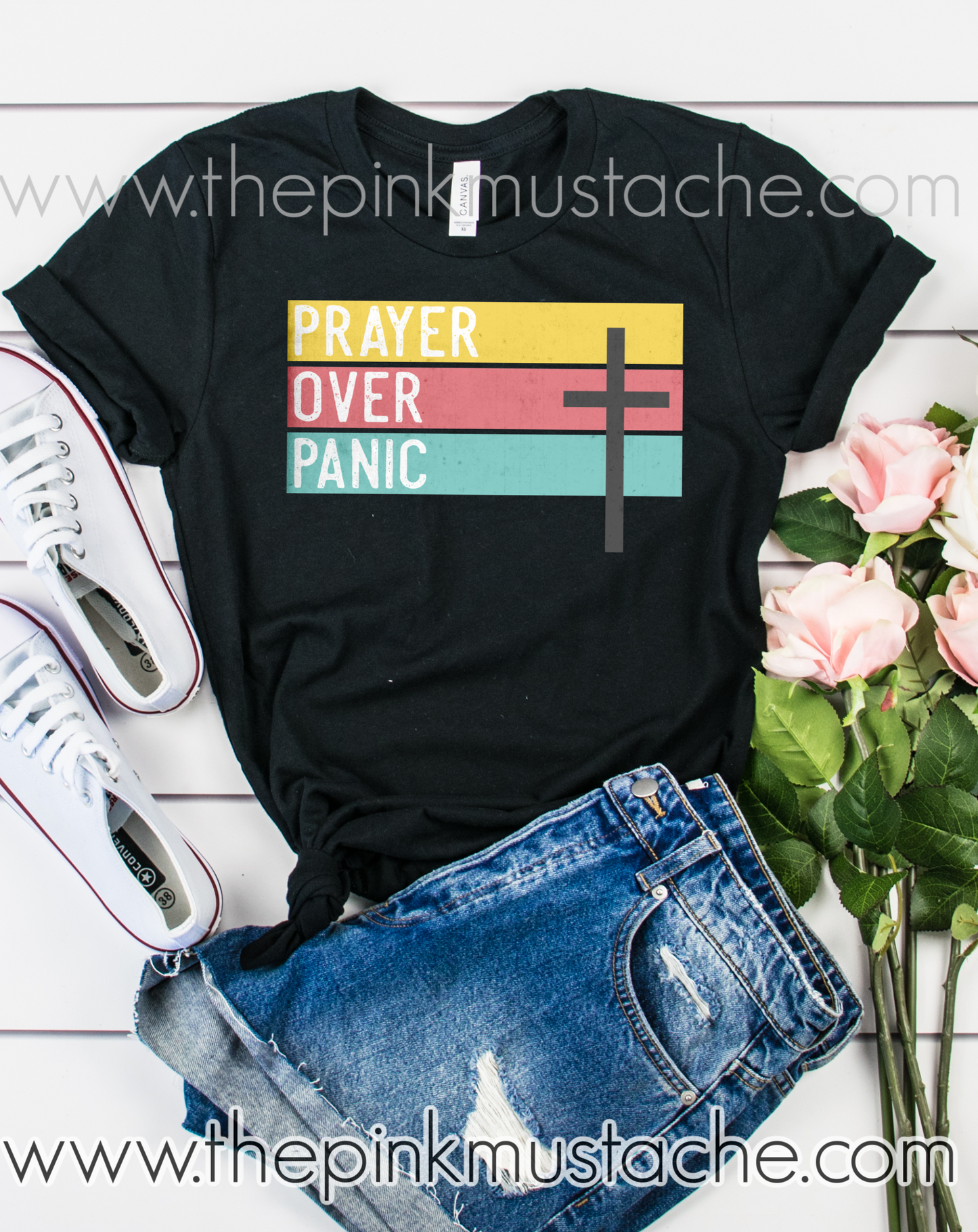 Prayer Over Panic Tee, Racerback Tank, or Muscle Tank/ Religious Prayer for the World Bella Canvas Shirt / Mommy and Me/ Covid-19/ Coronavirus