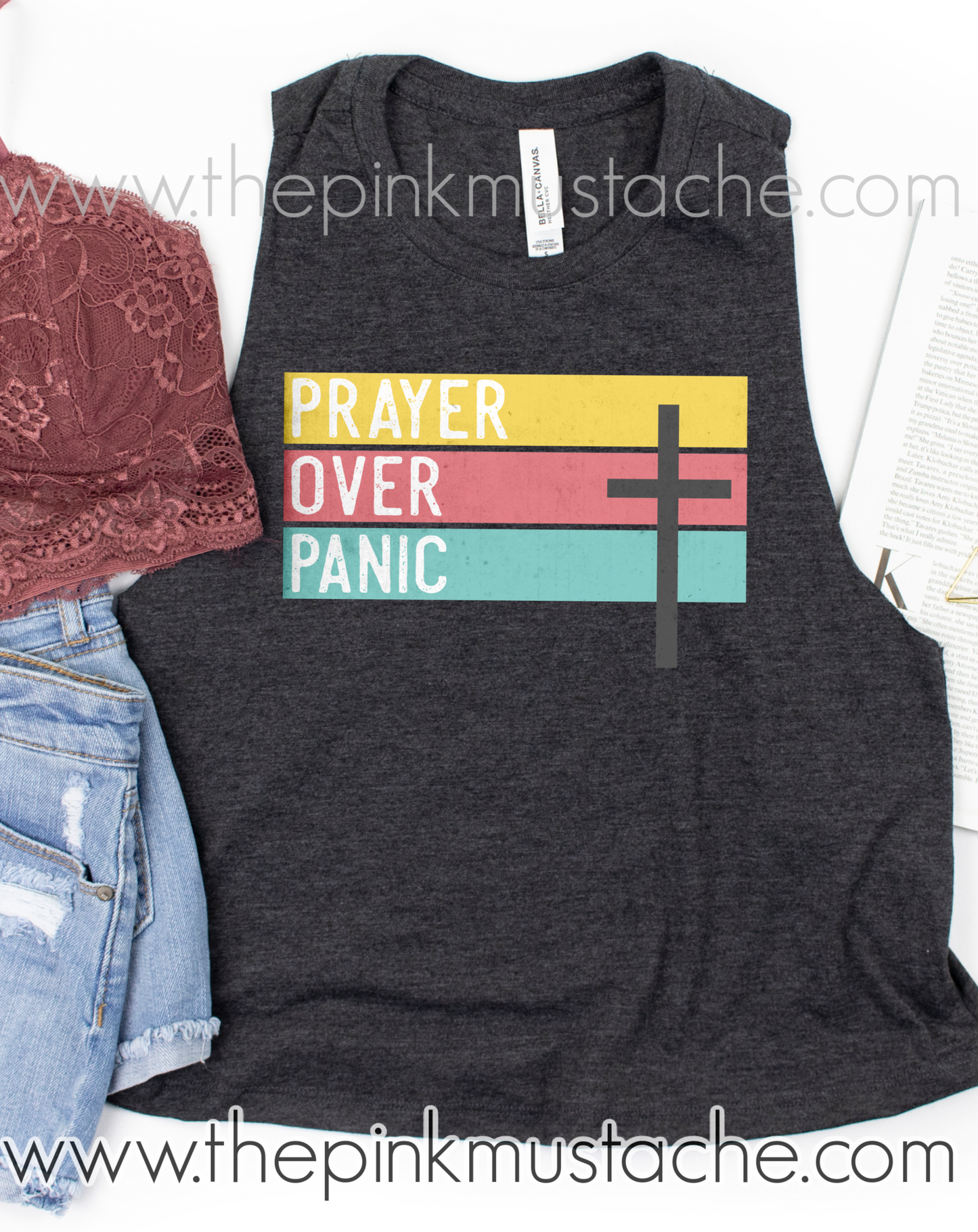 Prayer Over Panic Tee, Racerback Tank, or Muscle Tank/ Religious Prayer for the World Bella Canvas Shirt / Mommy and Me/ Covid-19/ Coronavirus