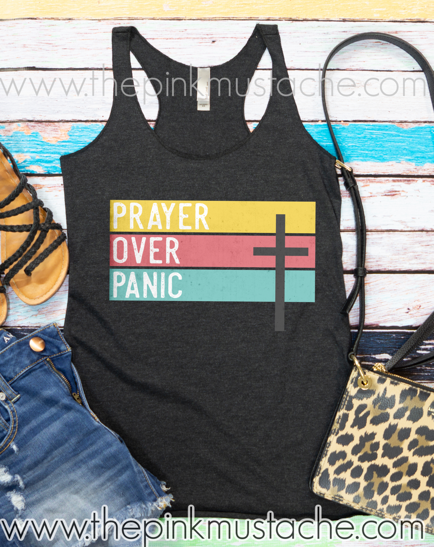 Prayer Over Panic Tee, Racerback Tank, or Muscle Tank/ Religious Prayer for the World Bella Canvas Shirt / Mommy and Me/ Covid-19/ Coronavirus