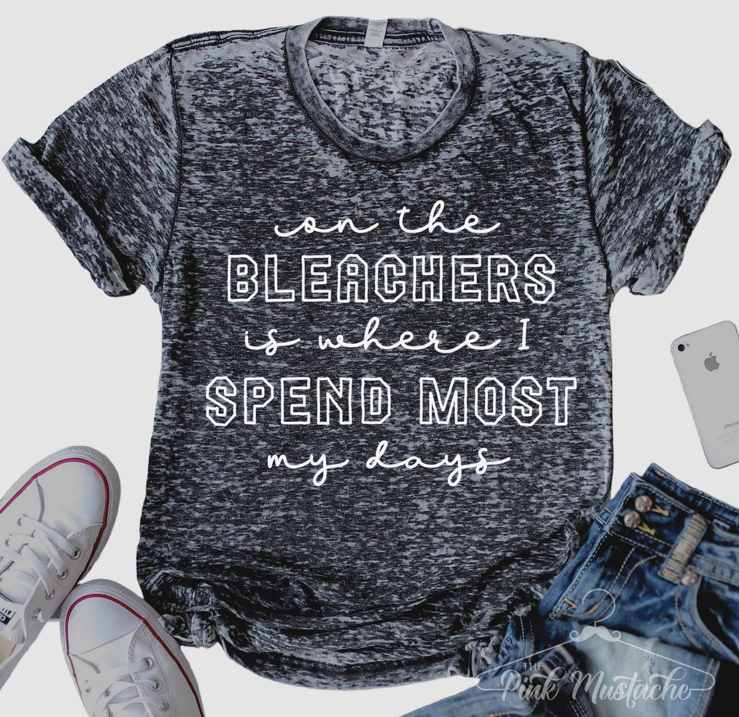 Acid Wash On The Bleachers Is Where I Spend Most Of My Nights Sports Mama Tee/ Adult Tees