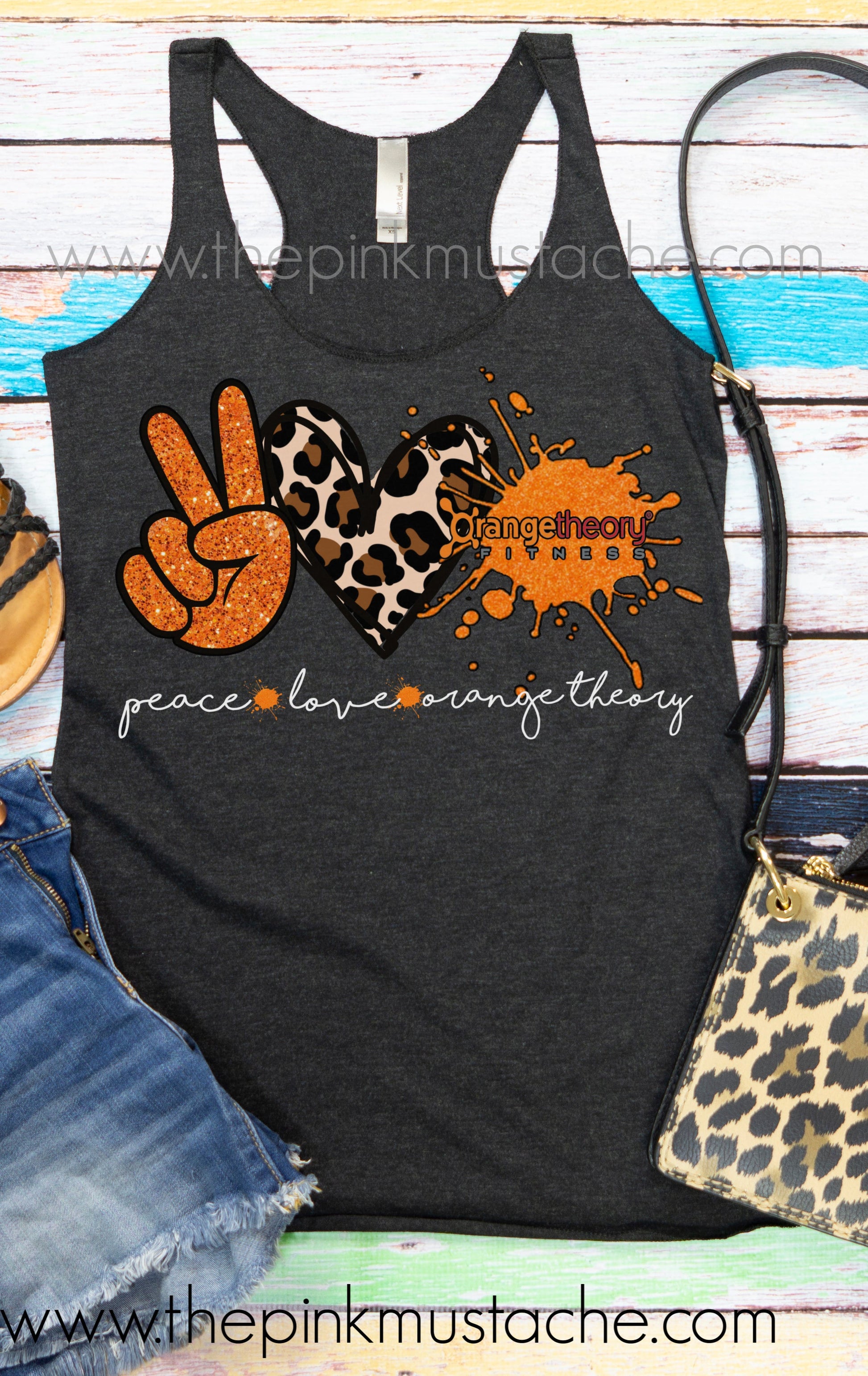 Peace Love Orange Theory Tank Top / Racerback Workout Tank – Pink