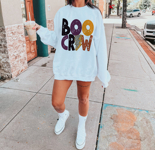 Gildan or Bella Canvas Boo Crew -Halloween/ Fall Sweatshirt  - Youth and Adult Sizes