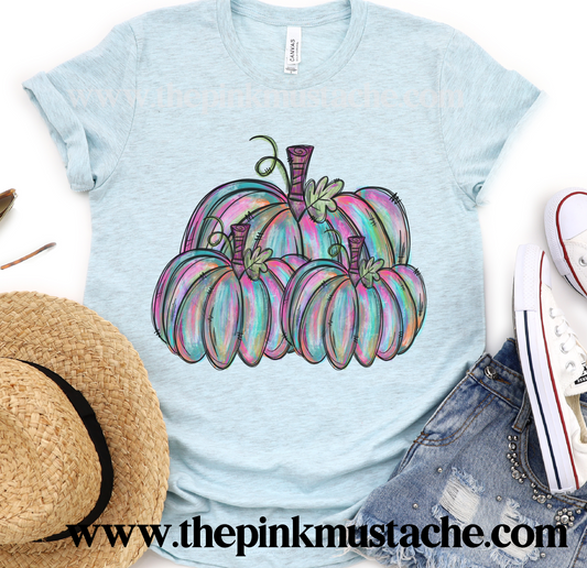 Fall Hand Painted Pumpkins Watercolor Tee/ Hello Fall Shirts Youth and Adult Shirts /Fall Style