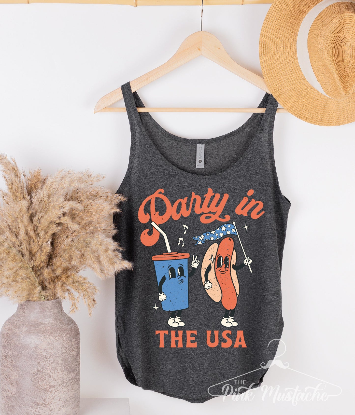 Party In The USA tanks/ July 4th Youth and Adult Tank / Memorial Day July 4th Tee/ Retro Style Shirt