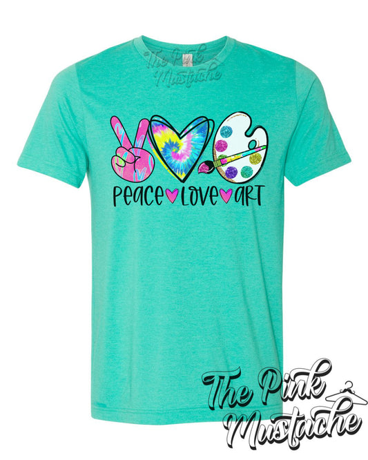 Peace Love Art Softstyle Tee/ Peace Love Teaching Tee/ Art Shirt