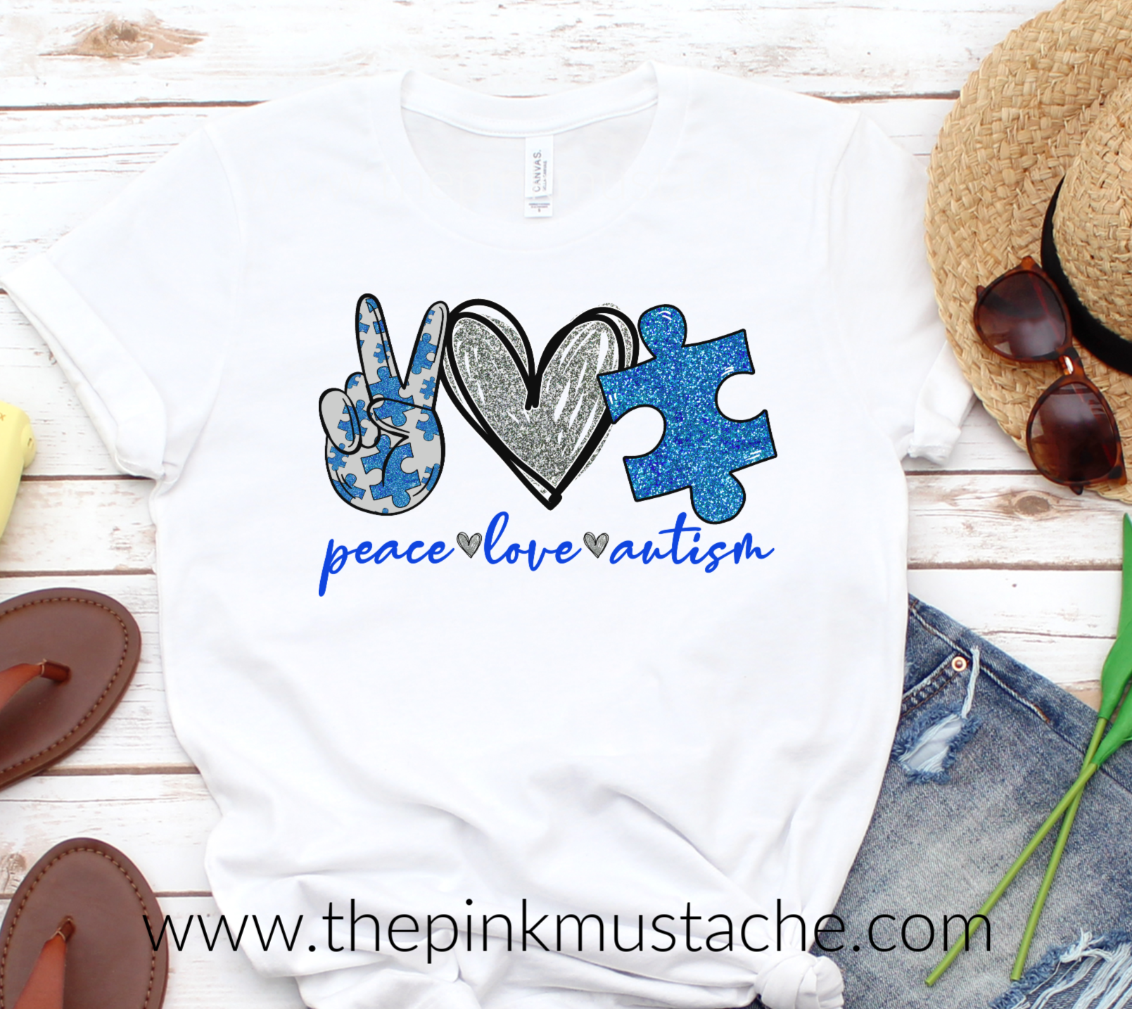 Peace Love Autism T-Shirt Peace Love Autism T-Shirt