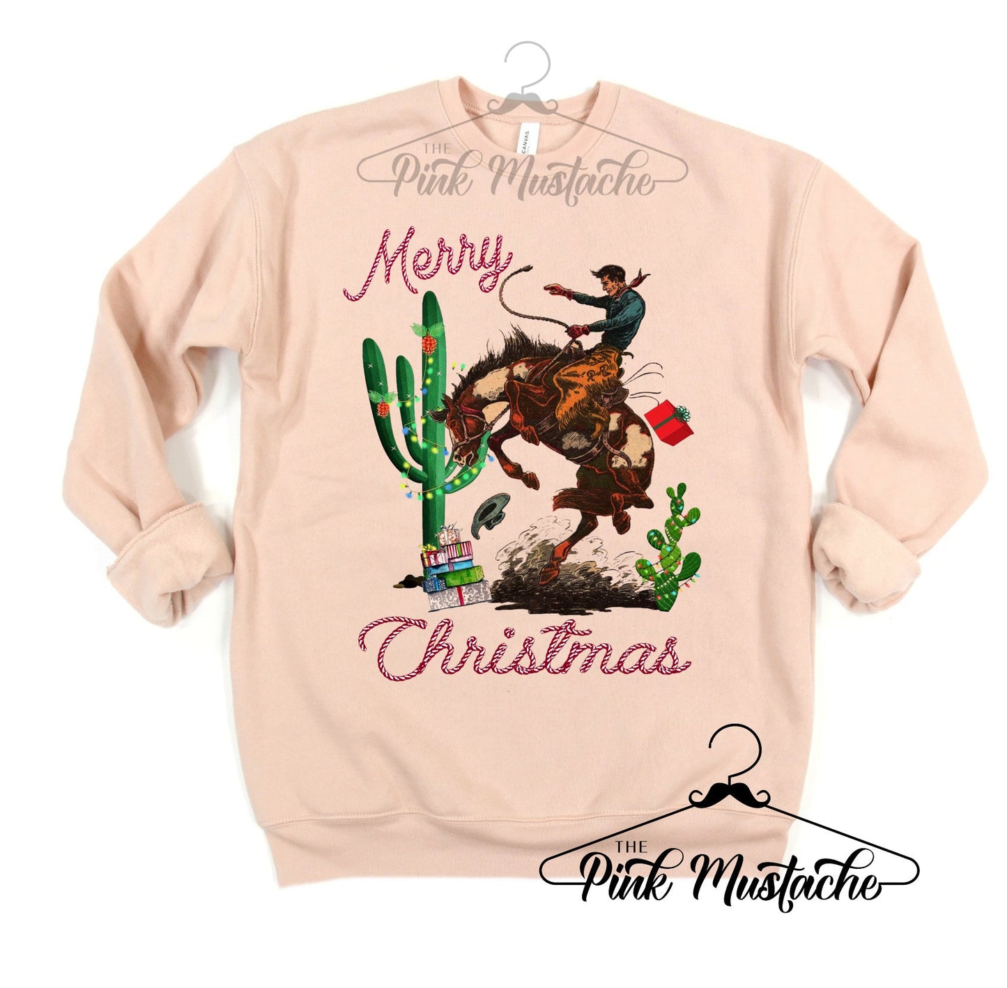Bella Canvas Quality Sweatshirt Merry Christmas Western Theme /Christmas Sweatshirt /  Adult Sizes Available