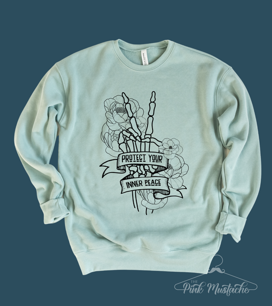Dusty Blue Protect Your Inner Peace BELLA Soft Style Sweatshirt - Quality Sweatshirt - Sweatshirt