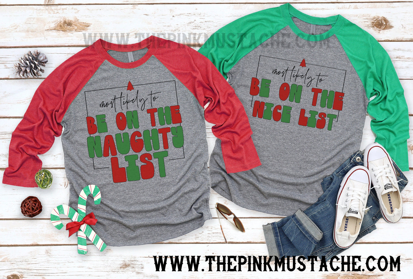 Most Likely To Be On The Nice List/ Likely to be On The Naughty List - Funny Matching Shirts / Couple Matching Tees / Raglans / Friend Christmas Shirt