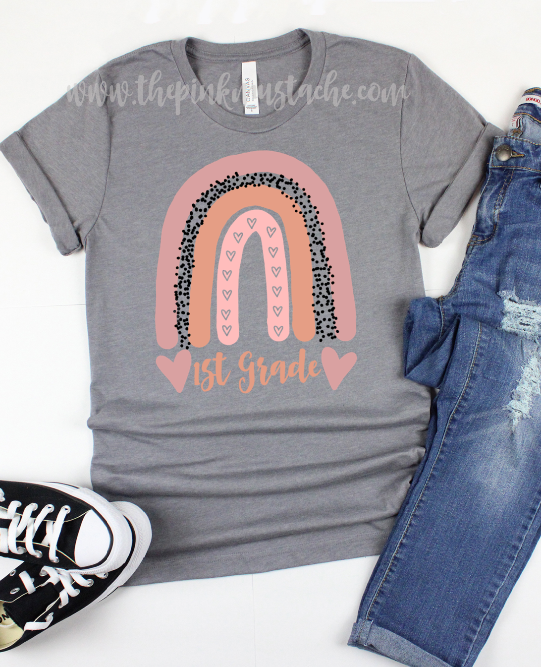 Rainbow Back To School Tees / Floral Leopard Designs / Pre-Kindergarten - 6th Grade