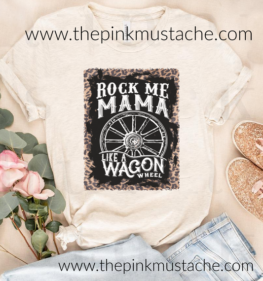Rock Me Mama Tee /Youth and Adult Sizes Available/ Country Western Unisex Softstyle T-Shirt/ Wagon Wheel