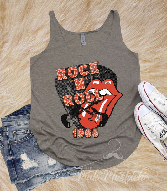 Rock N Roll - Vintage Style Rocker Tank/ Summer Style / Rocker Style Tank