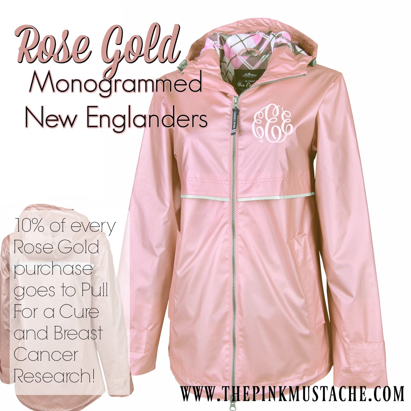 Rose Gold Monogrammed Charles River Monogrammed Jacket