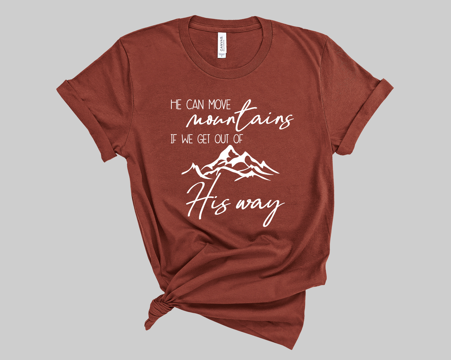 Soft Style He Can Move Mountains If We Get Out Of His Way Tee/  Softstyle Youth and Adult Tee/Easter
