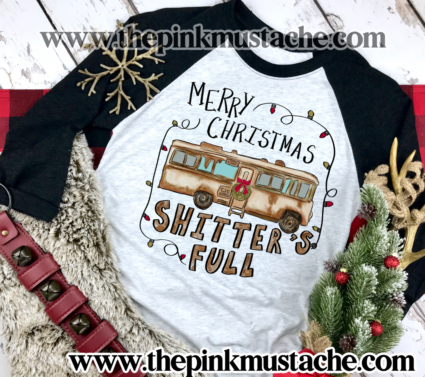 Funny Merry Christmas Shitter's-Full Raglan 3/4 Shirt / Christmas Tees/ Christmas Vacation