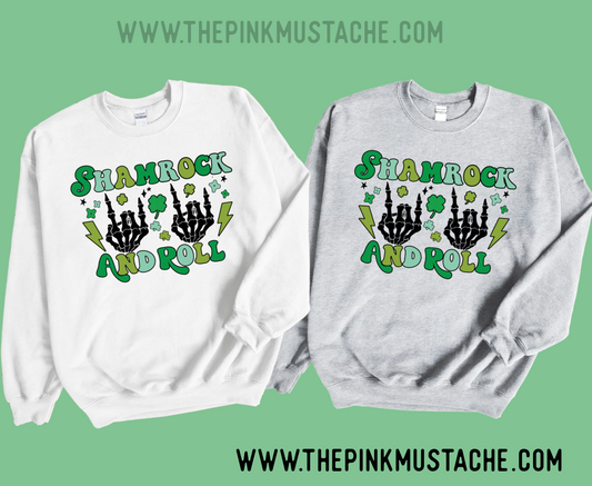 Shamrock And Roll St. Patricks Day Unisex Sweatshirt / St Patty's Day Sweaters/ Toddler, Youth, and Adult Sizing Available