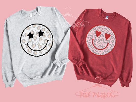 Distressed Smiley Face Sweatshirt/ Super Cute Unisex Sized Sweatshirt/ Youth and Adult Options