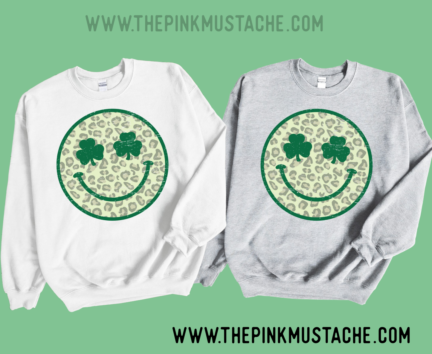 Shamrock Smiley Feeling Lucky Happy Clover Unisex Sweatshirt / St Patty's Day Sweaters/ Toddler, Youth, and Adult Sizing Available