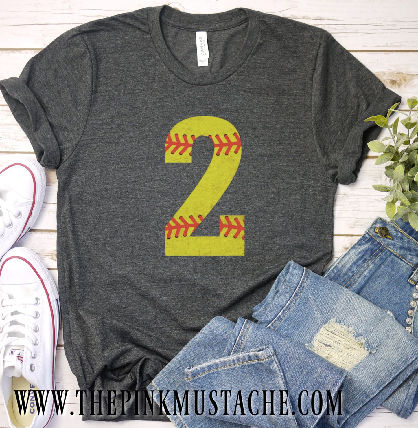 Custom Vintage Softball Shirt - Softball Shirt with Number
