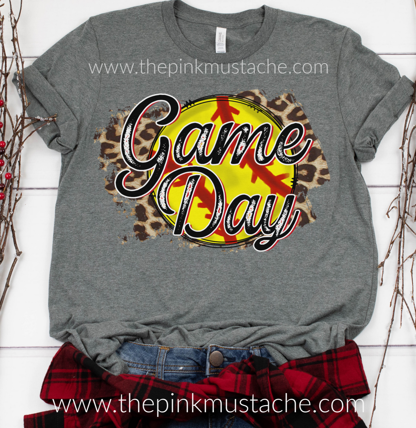 Softball Game Day Leopard Tee /Softball T-Shirt / Softball Spirit Wear / Cheetah