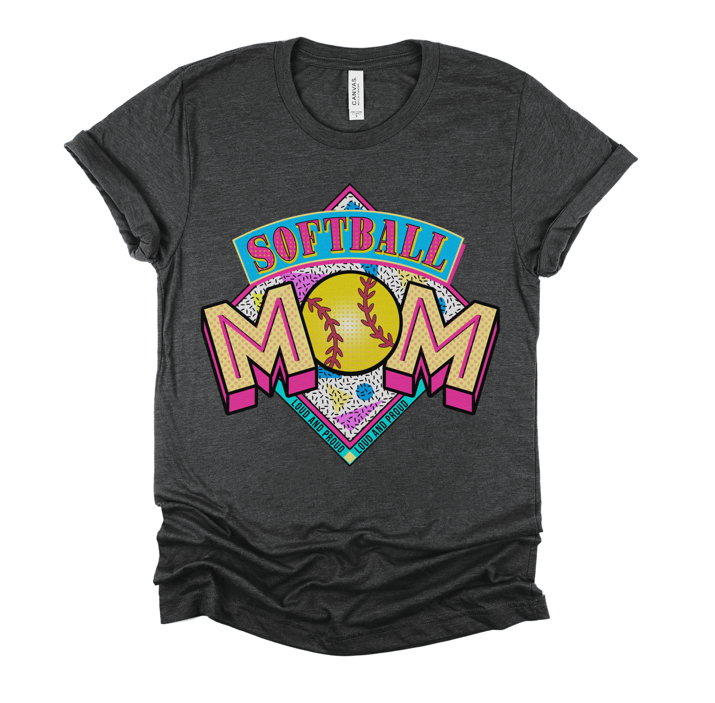 Comfort Colors or Bella Canvas Soft Style Softball Mom Tee/ Super Cute Dyed Tees - Unisex Sized/ SoftballLife