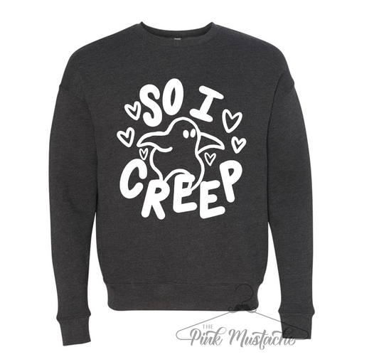 Boutique Bella Canvas Sweatshirt - So I Creep Halloween Style Sweater