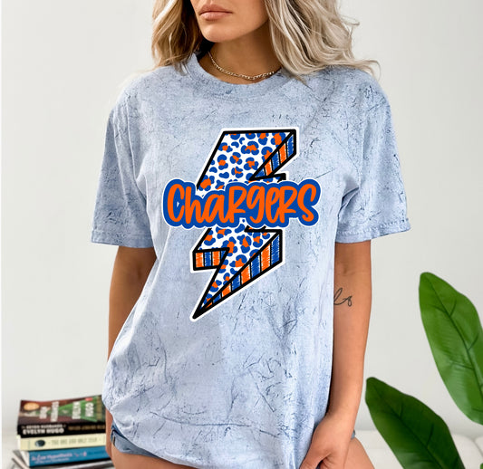 Southaven Chargers Comfort Colors Color Blast Distressed Tee- Sizes and Inventory Limited