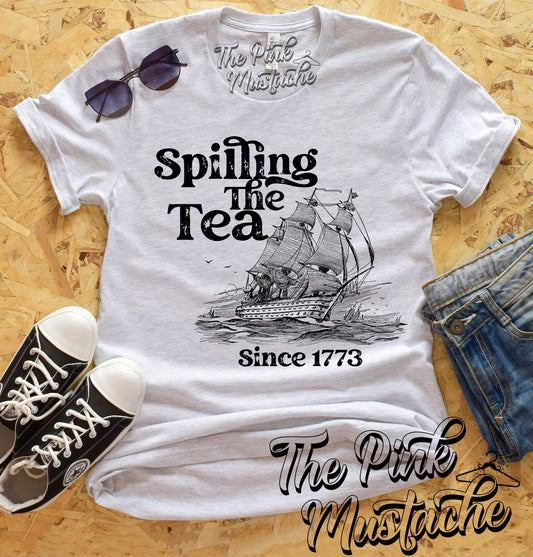 Spilling The Tea Since 1773 Unisex Softstyle Tee/Multiple Colors Available