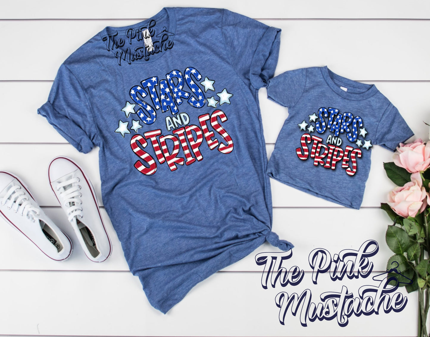 Stars and Stripes July 4th Matching Shirts / Memorial Day July 4th / Retro Style/ Toddler - Youth - Adult Sizing