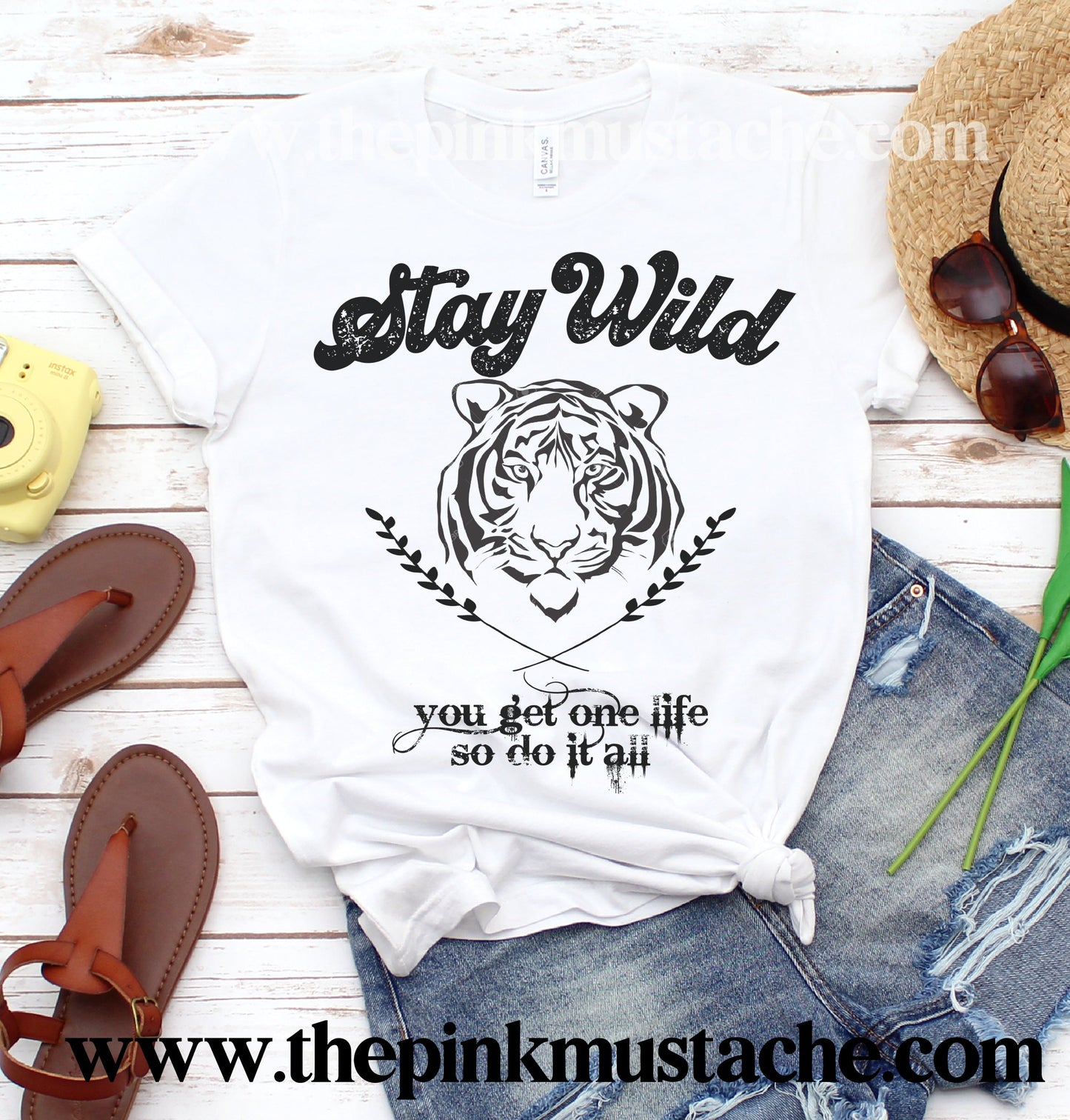 Stay Wild - Retro - You Get One Life So Do It All - Tiger Tee / Bella Tee/ Youth and Adult Sizes Available