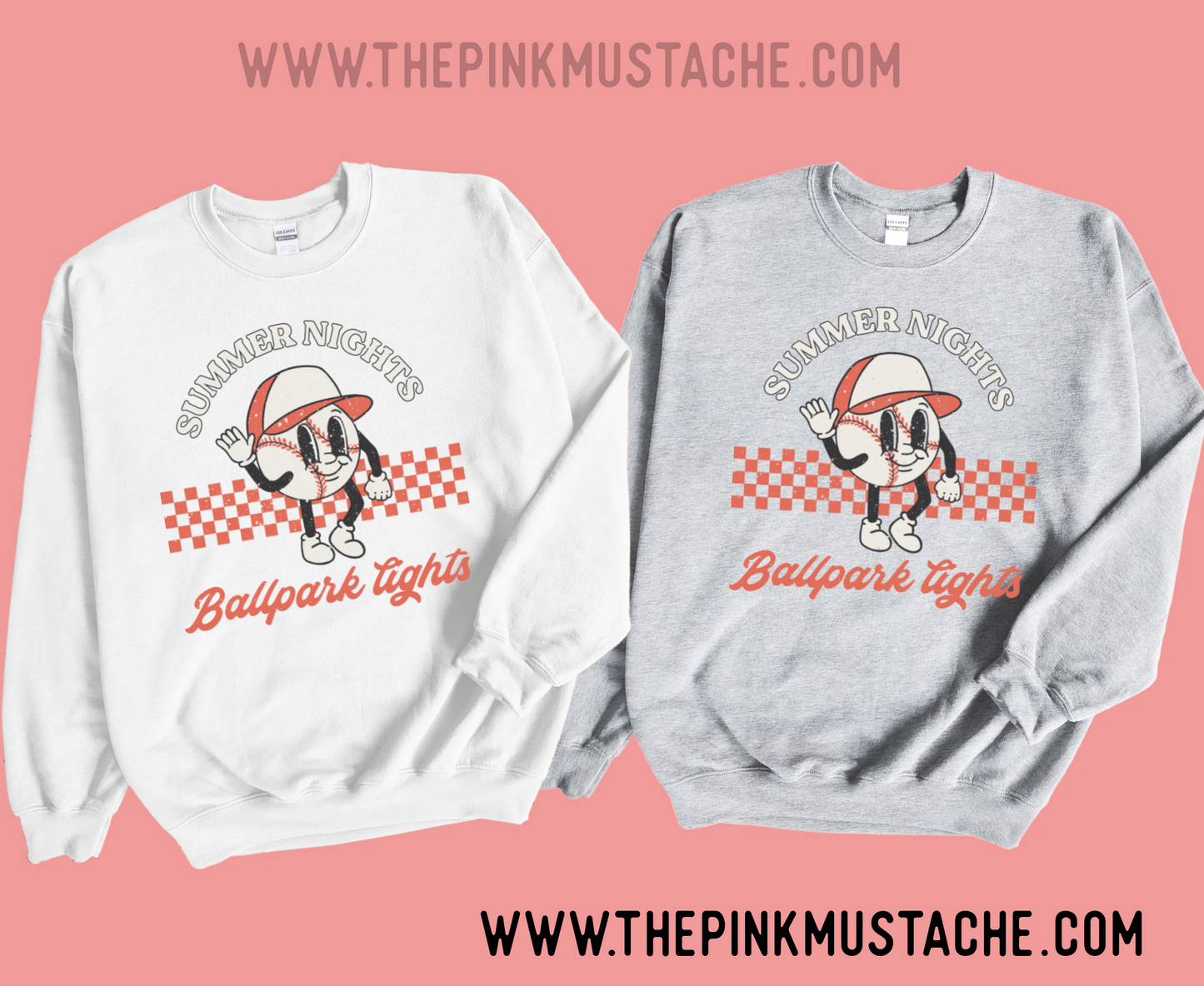 Summer Nights and Ballpark Lights Retro Unisex Sweatshirt - Toddler, Youth, and Adult Sizes Available