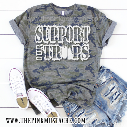 Camouflage Support Our Troops T-Shirt / Camo Tee/ Sizes 2T-XXXL / Military Shirts/ Support our Military Tee