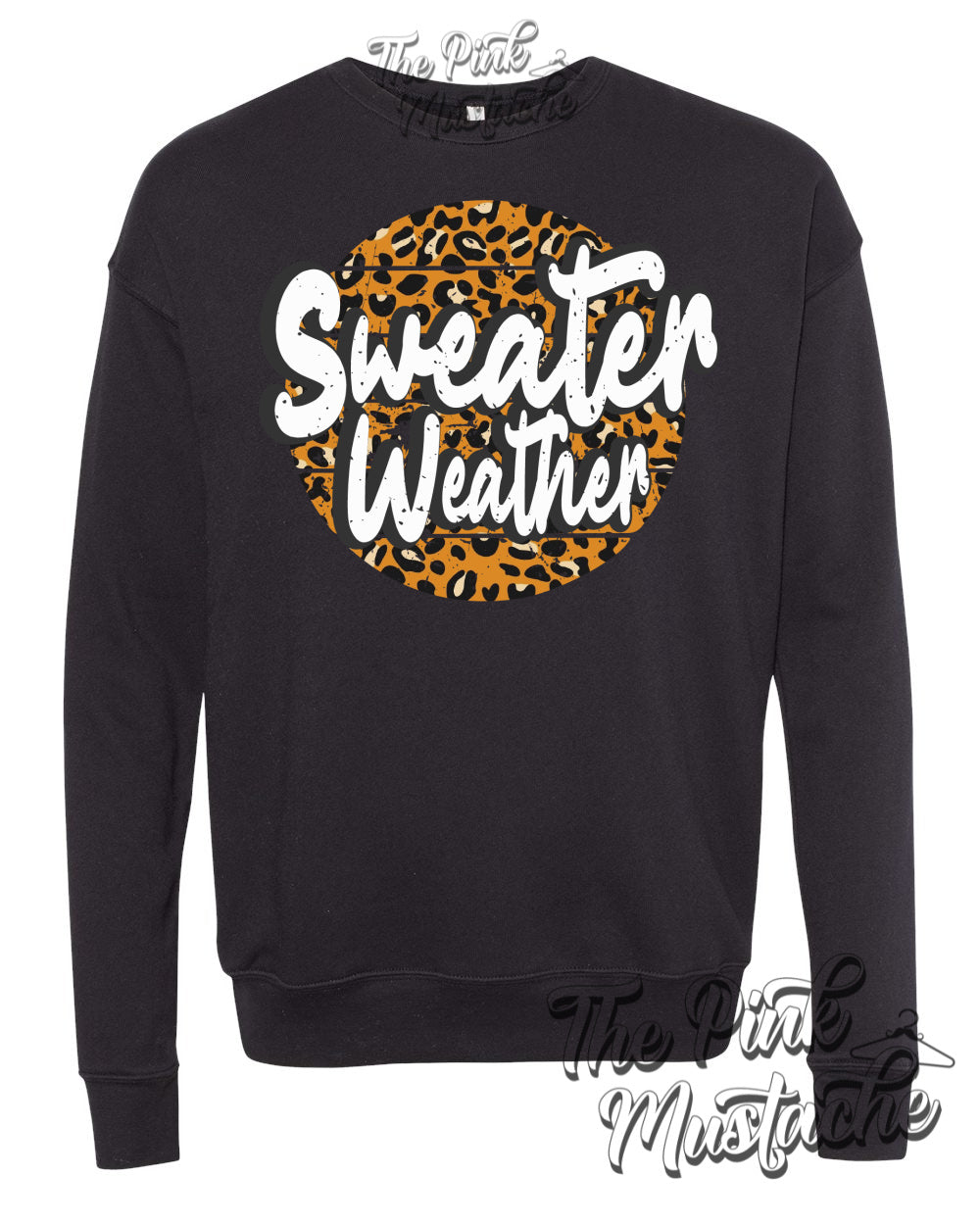 Black Bella Canvas Quality - Sweater Weather Leopard Fall Sweatshirts/ Unisex sized Sweatshirts/ DTG printed Quality Soft Sweatshirts