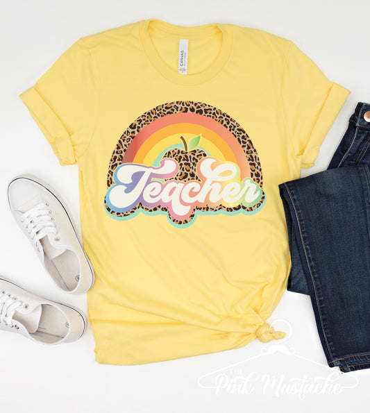 Bright Back To School Rainbow Teacher Tees / Teacher Shirts