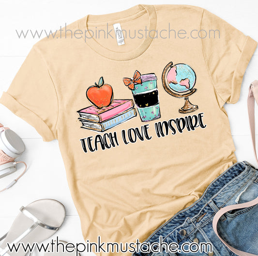 Teacher Shirt / Teach Love Inspire Tee / Bella Canvas Teacher Shirt