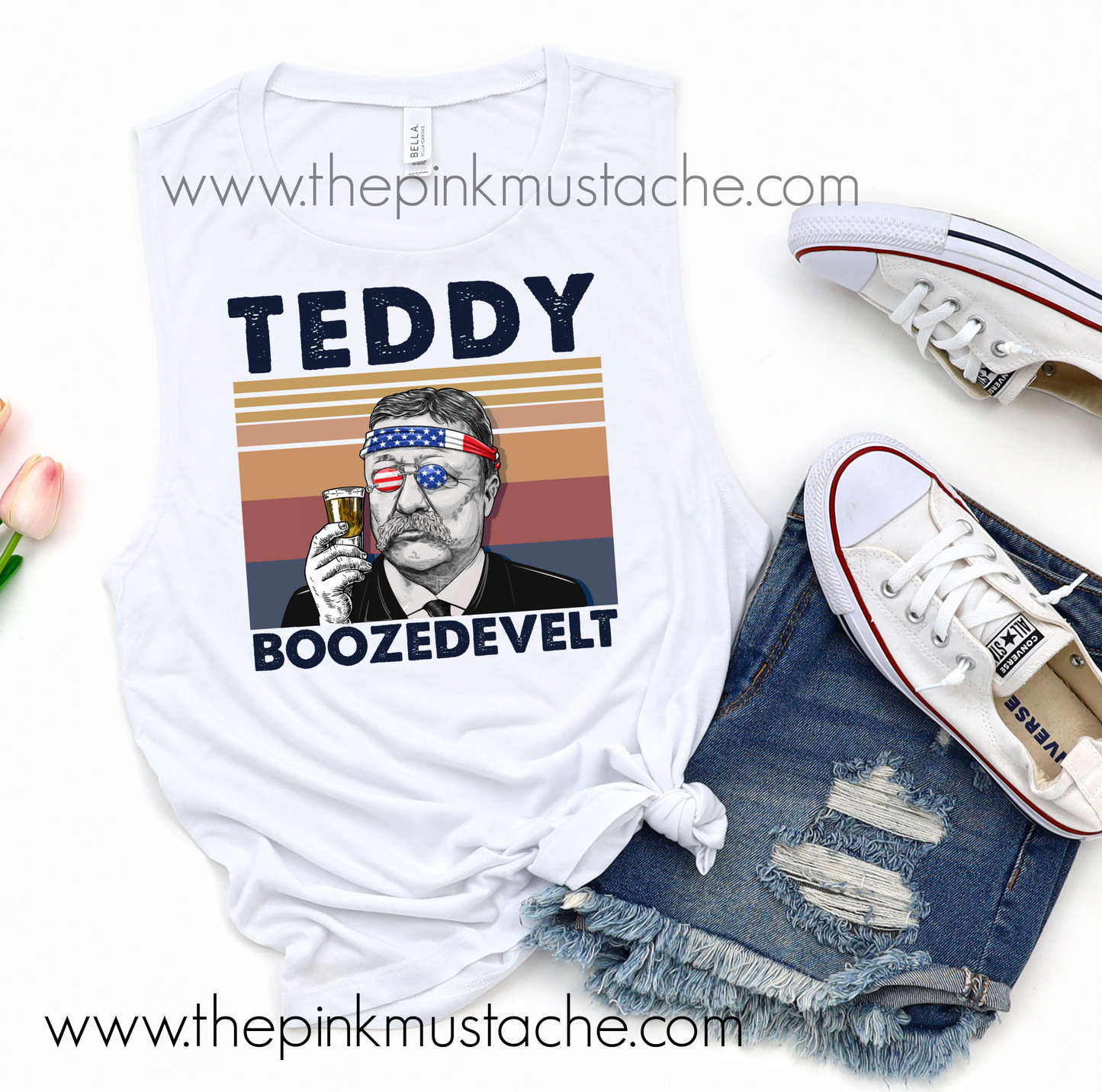 Drinking Presidents Collection Teddy Boozedevelt Muscle Tank / Muscle Tank Top / Mens or Womens Cut Tank Available/ Teddy Roosevelt