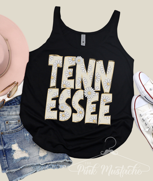 Soft Style Daisy Custom Any State Next Level Tank/ Quality Retro Tee / Tennessee - or Any State Tee