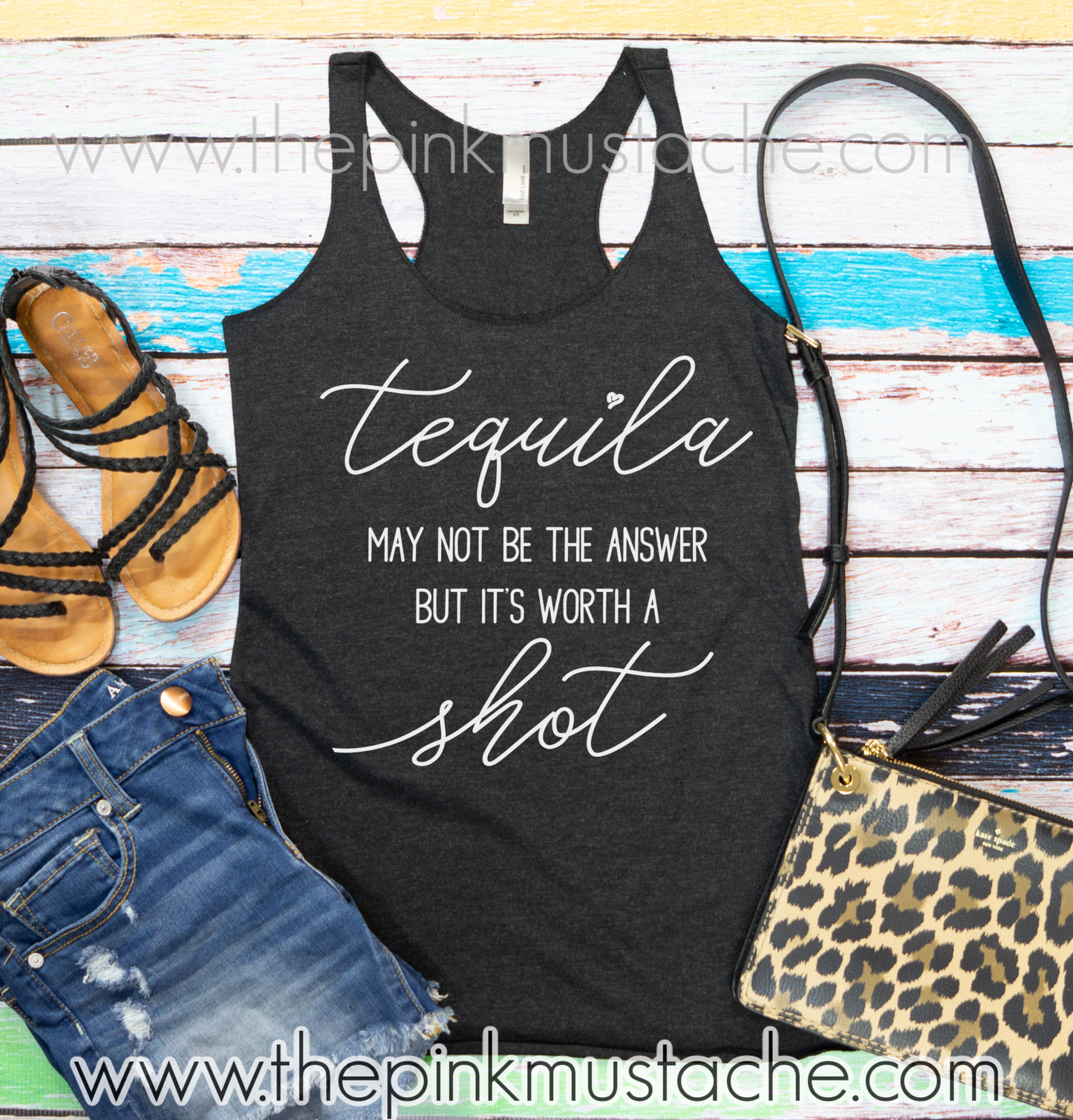 FLASH SALE - Tequila Might Not Be The Answer But It's Worth A Shot  Bella Muscle Tank, Cropped Tank, or Tee/ Quarantine Life / Funny Shirts