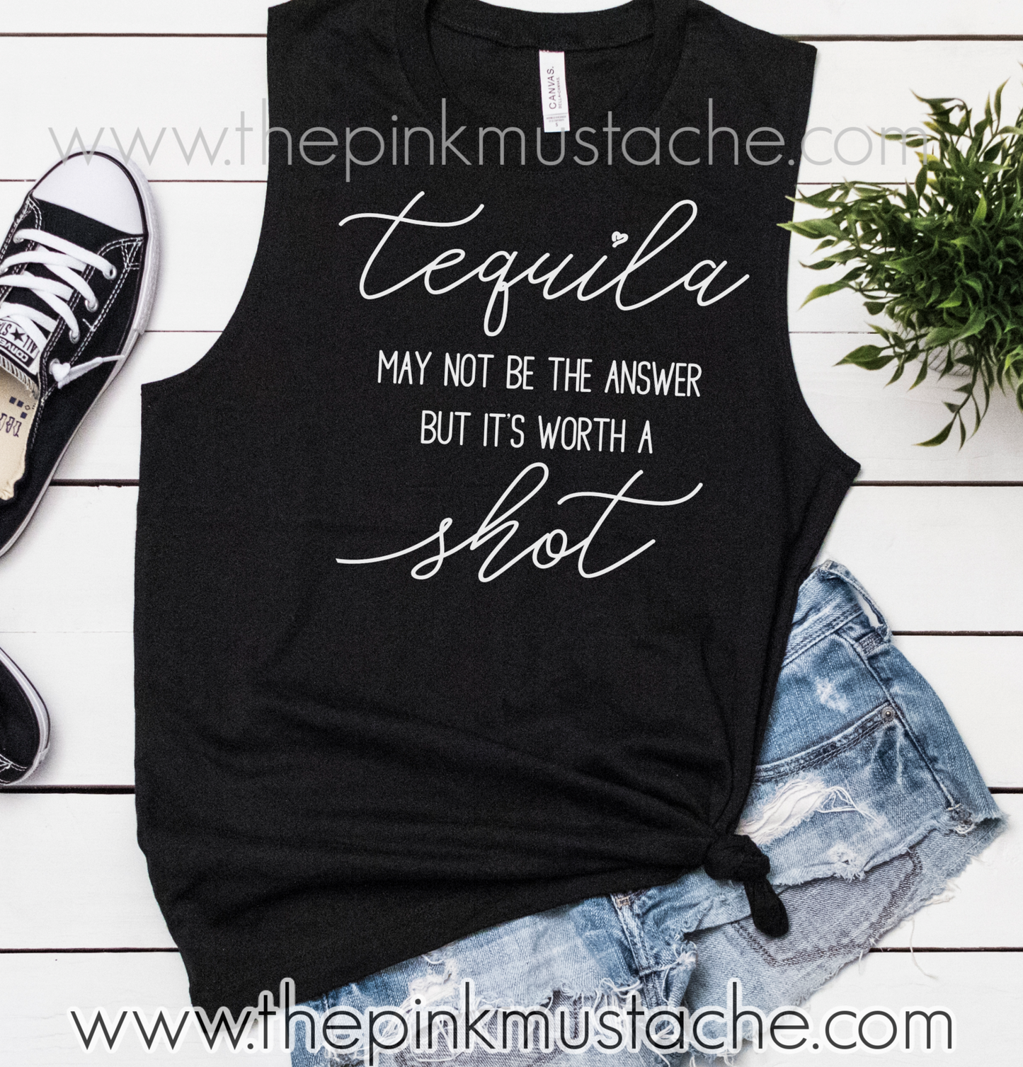 FLASH SALE - Tequila Might Not Be The Answer But It's Worth A Shot  Bella Muscle Tank, Cropped Tank, or Tee/ Quarantine Life / Funny Shirts