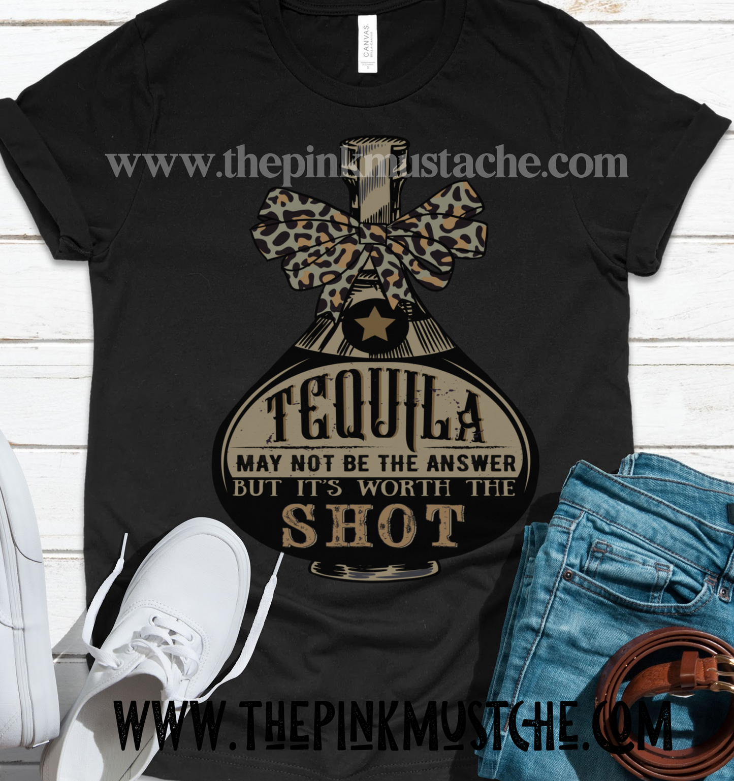 Tequila May Not Be The Answer But It's Worth A Shot - Tee / Bella Canvas T-Shirt/ Funny Graphic Tee/ Salty - Tequila- St. Patricks Day/ Cinco De Mayo