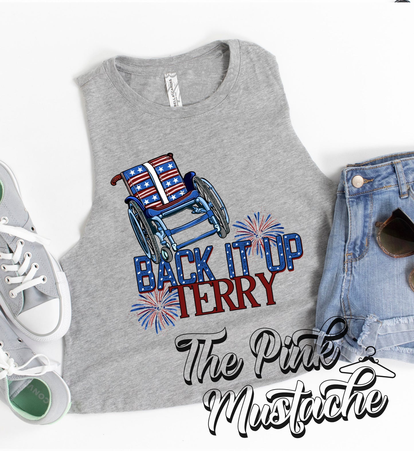 Cropped Back It Up Terry Tank Top / Merica Tank Top / Fourth Of July Tank